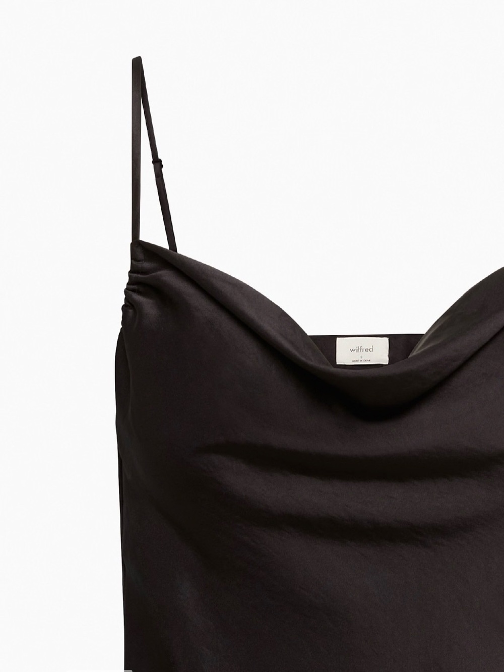 Aritzia Wilfred Black Satin Slip Mini Dress | Size 2XS - Picture 5 of 12